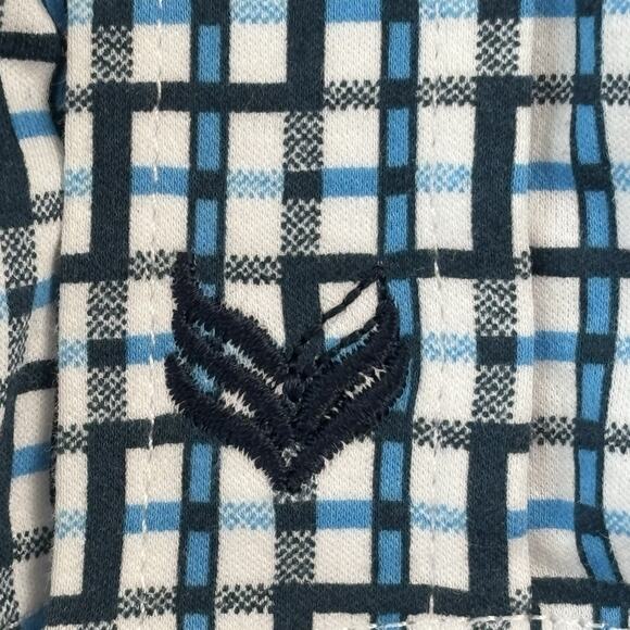Buttercloth Mens Shirt XL Blue Black White Plaid Business Casual Flip Cuff Relax - Picture 4 of 10